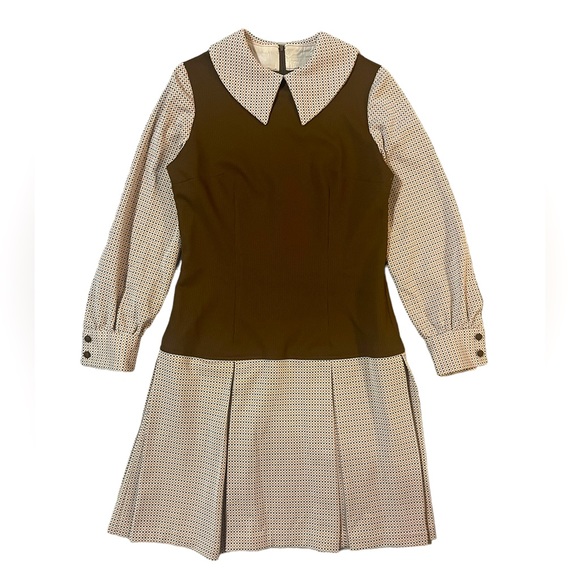 Homemade Dresses & Skirts - Vintage 60s Homemade A Line Dress Vest Top Pleated Skirt Schoolgirl Check